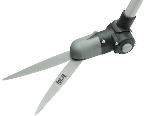 Rasenkantenschere mit Stiel und for_q Logo