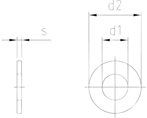 Dessin technique d''une rondelle avec indications de dimensions
