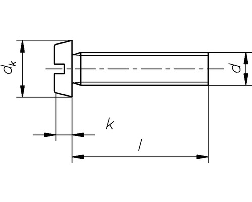 Dessin technique d''une vis avec indications de dimensions
