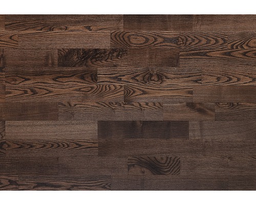 Nahaufnahme eines dunklen Holzfußbodens.