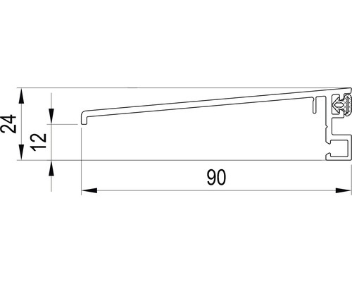 Wetterschenkel 9 cm aufschraubbar silber Länge 3 m (Sattelschienen)