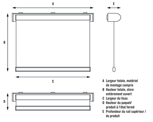 Dimensions d''un store en un coup d''œil