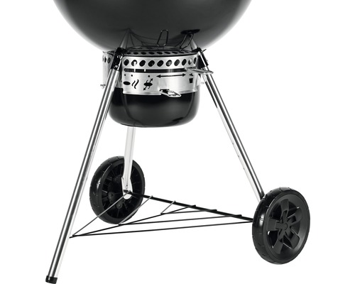 Kugelgrill mit Rädern und höhenverstellbarer Belüftung