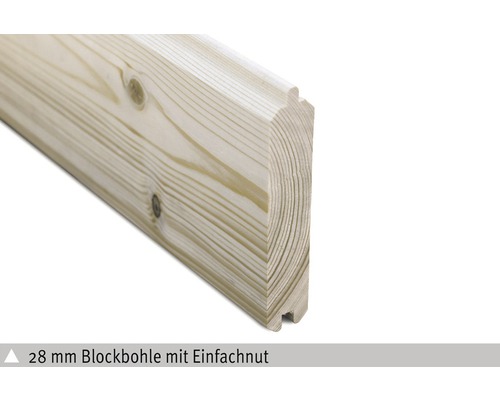 28 Millimeter Blockbohle mit einfacher Nut