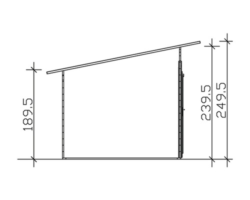 Dessin technique d''un abri de jardin avec indications de taille