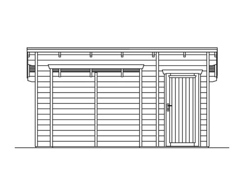 Illustration d''une cabane de jardin avec porte et fenêtre