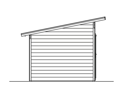 Image d''un abri de jardin avec un toit monopente