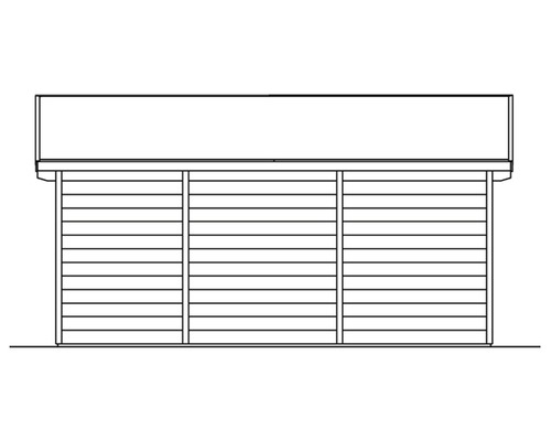 Illustration d''un abri de jardin avec bardage horizontal en bois