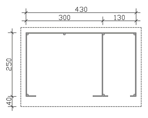 Dessin technique avec dimensions d''un profilé métallique pour montants