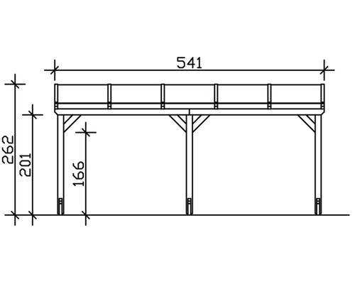 Dessin technique d''une construction en bois avec dimensions