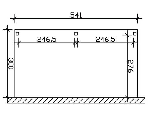 Technische Zeichnung mit Maßangaben in Millimetern