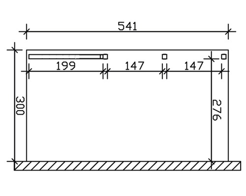 Dessin technique d''une étagère avec indications de dimensions en millimètres