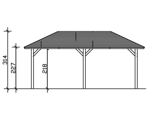 Dessin d''un pavillon de jardin avec dimensions