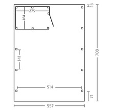 Carport pour deux véhicules SKAN HOLZ Friesland 557 x 708 cm, imprégné par immersion