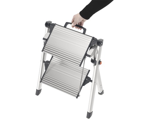 Marchepied pliant à deux marches avec poignée de transport