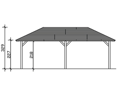 Dessin d''un pavillon avec dimensions
