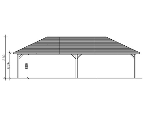 Schéma d''un pavillon avec dimensions