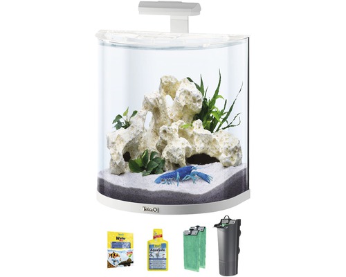 Komplettes Aquariumset mit Filter, Futter und Wasseraufbereiter