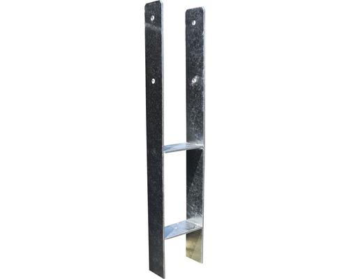 Ancre de poteau métallique avec deux supports et trous de fixation