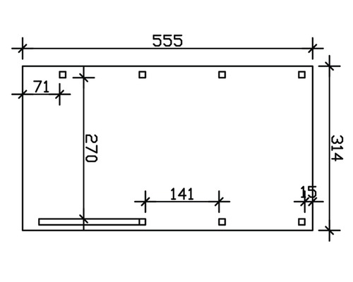 Dessin technique avec dimensions en millimètres