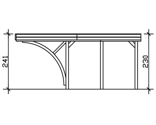 Dessin technique d''un carport avec dimensions