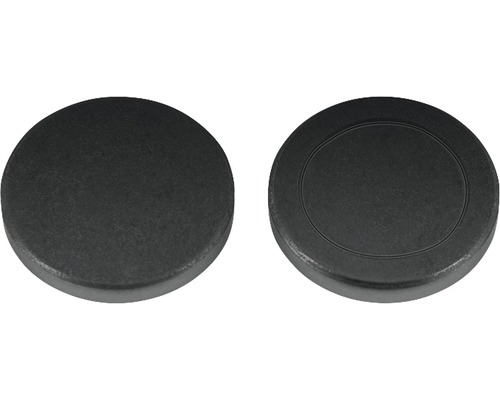 Deux caches ronds en plastique