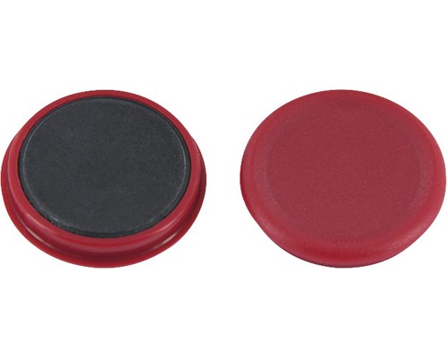 Aimant rond avec bord rouge
