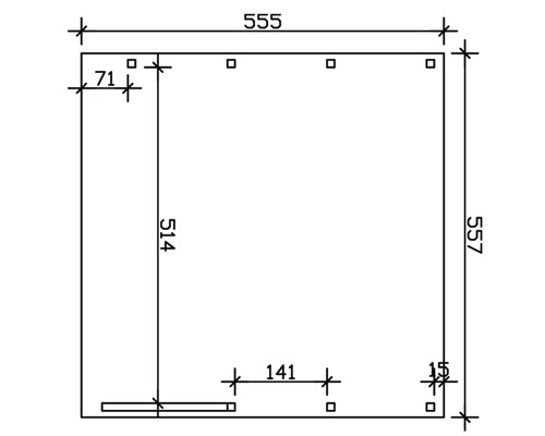 Dessin technique avec cotes en millimètres