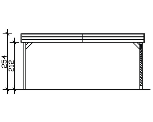 Dessin technique d''un abri avec indications de hauteur
