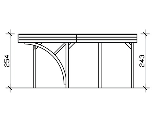 Dessin technique d''un pavillon avec indications de hauteur