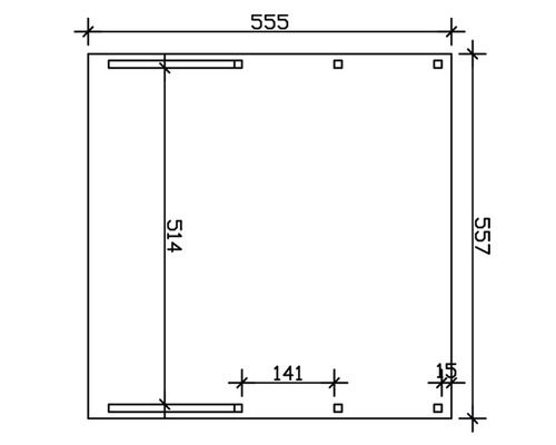 Dessin technique avec cotes en millimètres