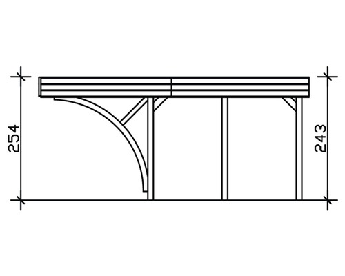 Dessin technique d''un pavillon avec indications de dimensions