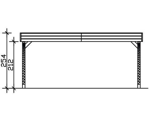 Schéma technique d''un carport avec indication de la hauteur