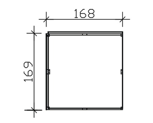 Dessin technique avec cotes 168 et 169