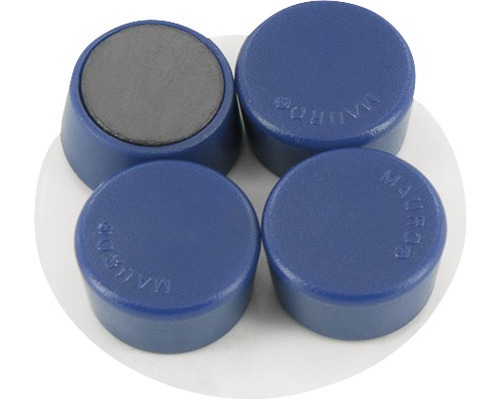 Quatre aimants bleus