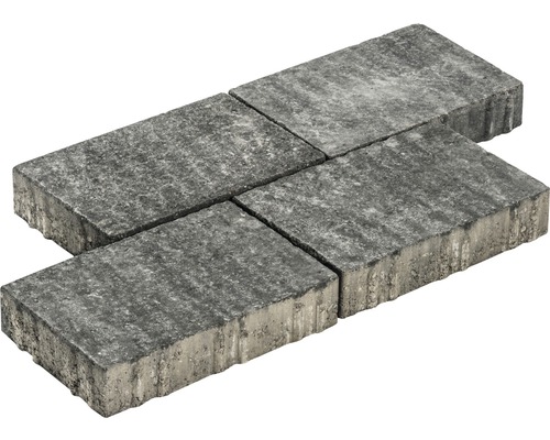 Quatre pavés en béton gris