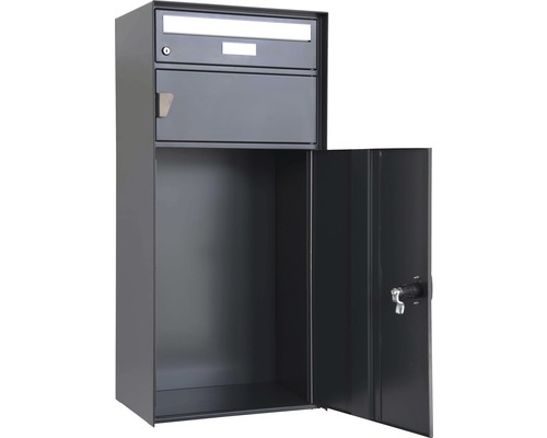 Briefkasten mit Zeitungsfach und Entnahmetür