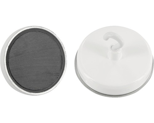 Deux aimants ronds avec crochet pour la fixation