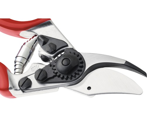 Sécateur avec lame en acier et manche rouge