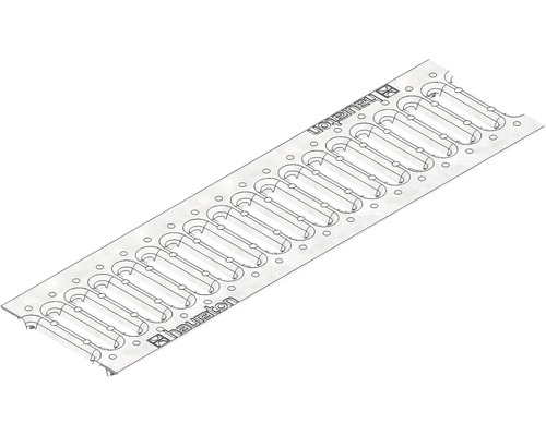 RHAUTON Logo, Entwässerungsrinne aus Metall mit Aussparungen