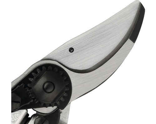 Nahaufnahme der Klinge einer Gartenschere