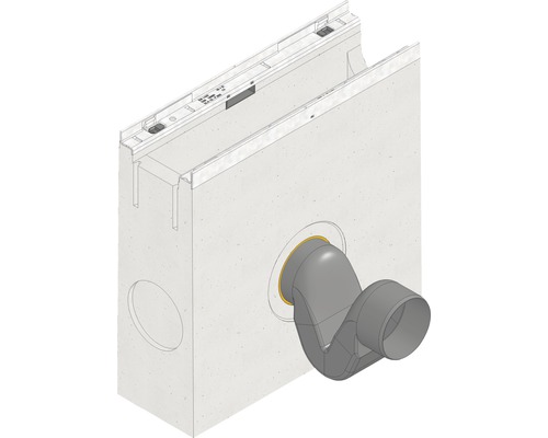 Betonwand mit Siphonanschluss für Sanitäranwendungen