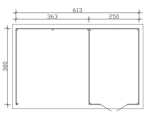 Grundrisszeichnung mit Massangaben