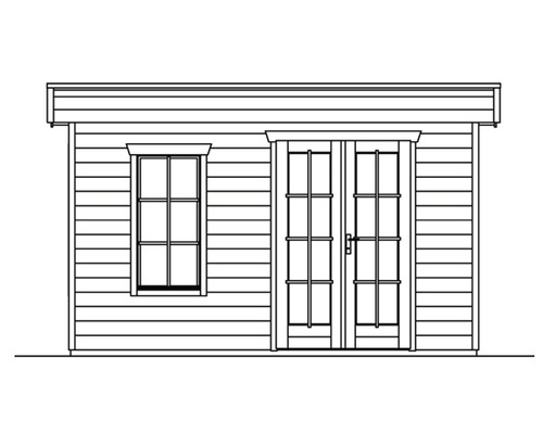 Abri de jardin en bois avec fenêtre et double porte