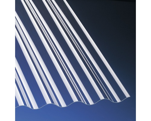Gutta Acryl Wellplatte Sinus 76/18 glasklar schlagzäh 3500 x 1045 x 1,5 mm