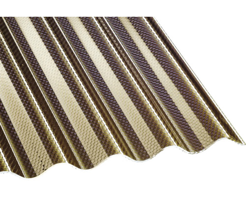 Gutta Acrylglas Wellplatte Sinus 76/18 Wabenstruktur bronze schlagzäh 3000 x 1045 x 3 mm Trapezblech aus Kunststoff mit Wabenstruktur
