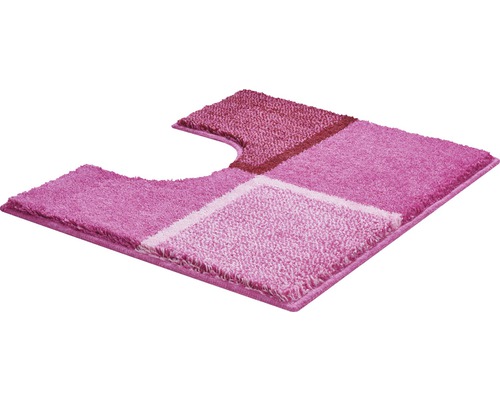 Tapis de toilette rose avec motif géométrique pour la salle de bains
