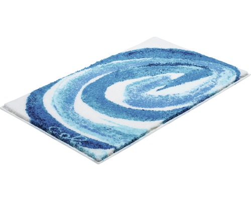 Tapis de bain avec motif tourbillonnant bleu