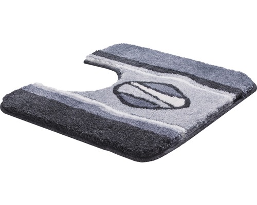 Tapis de toilette avec motif rayé et découpe pour WC