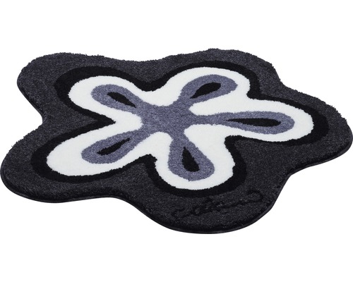 Tapis de bain gris avec motif abstrait